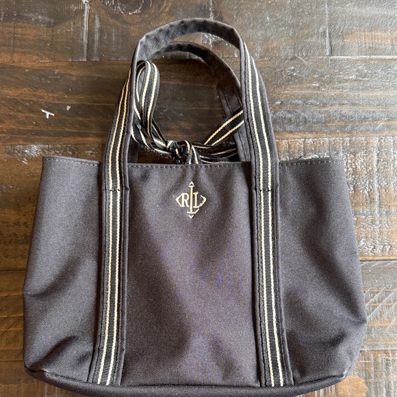 Ralph Lauren Mini Black Tote with White Accents - Picture 4 of 7
